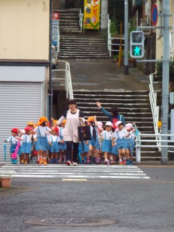 交通安全教室で勉強した横断歩道の渡り方