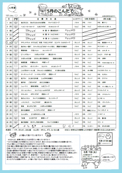 ５月の給食献立表